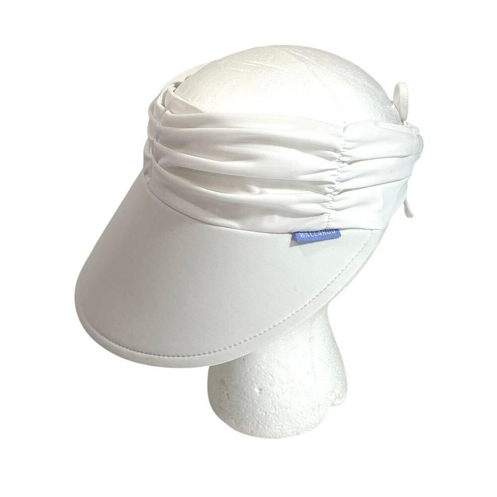 Wallaroo Hat Company Aqua Visor White Lycra Swim Golf Sun Travel Hat OS